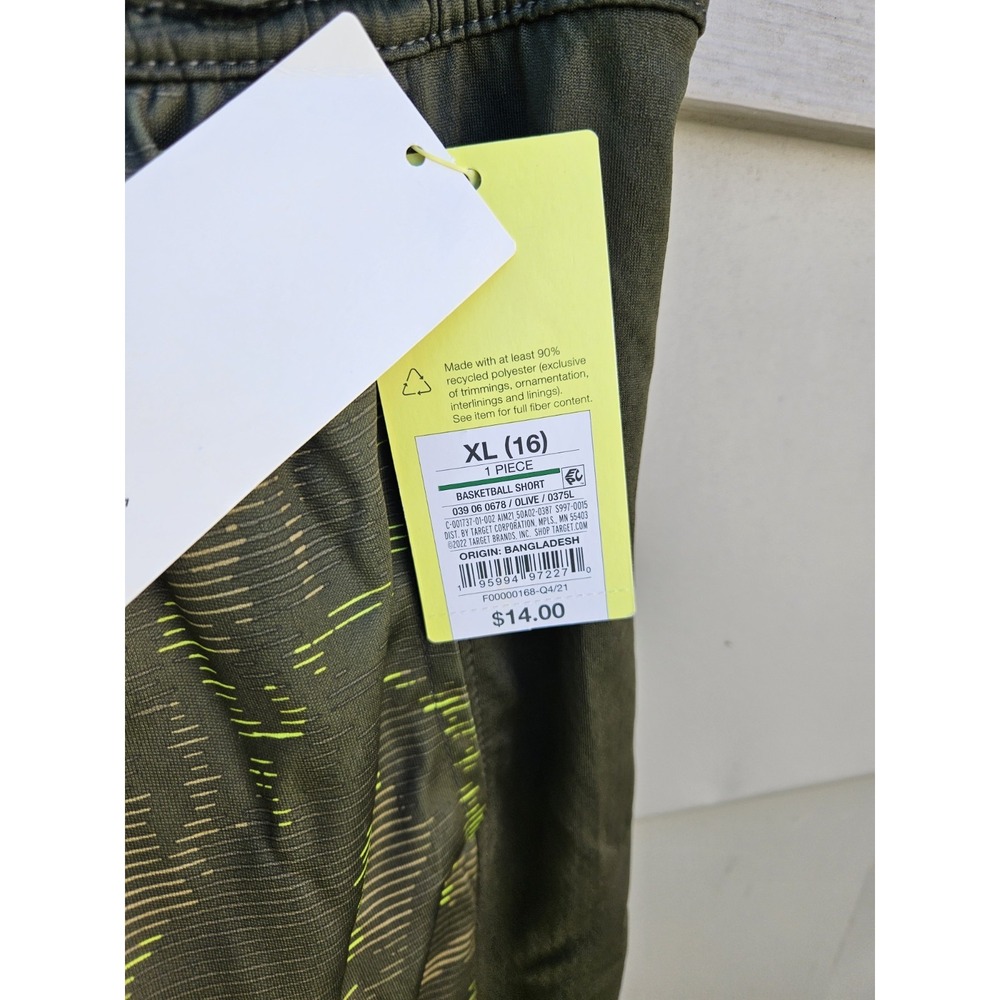 all‎ in motion boys athletic shorts size XL (16) green activewear training - Picture 2 of 2
